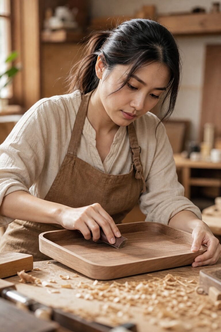 學員專注打磨木料